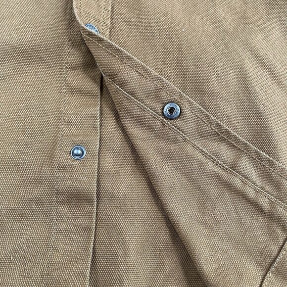 Wrangler WorkWear Brown Canvas Hooded Shirt Jacket Snap Unlined Size 2XL XXL - Picture 5 of 11